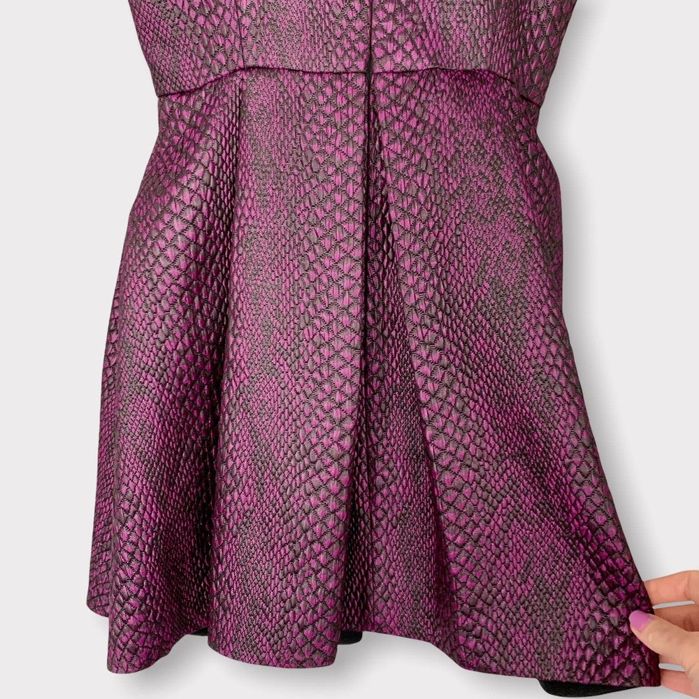 Tibi Cobra Jacquard Sleeveless Dress in Purple Size 0 - Picture 10 of 13